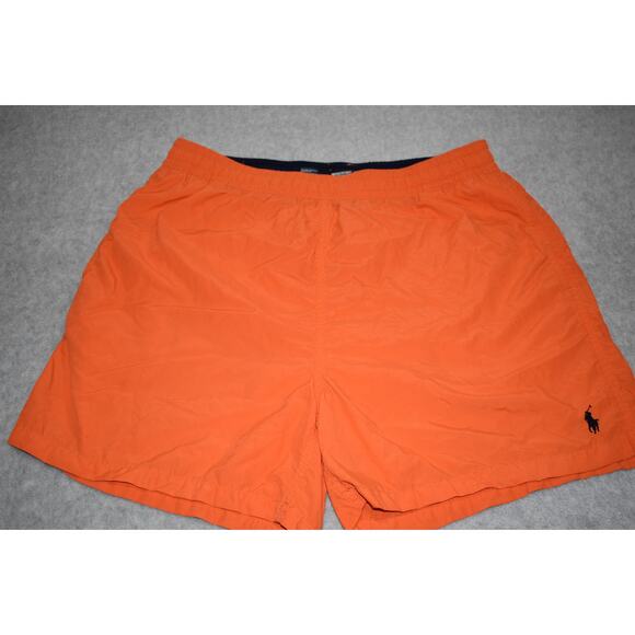 Polo Ralph Lauren Lined Shorts Mens Size Large Swimming Trunks 5" Inseam Orange - Picture 1 of 5